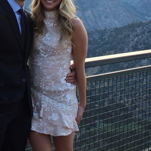 Cream Patterned Dress